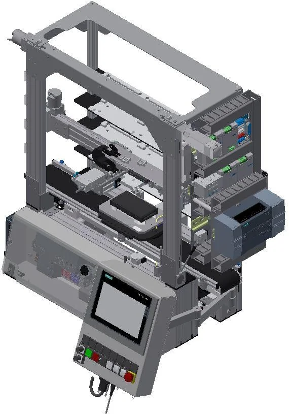 The storage station with its control panel and HMI